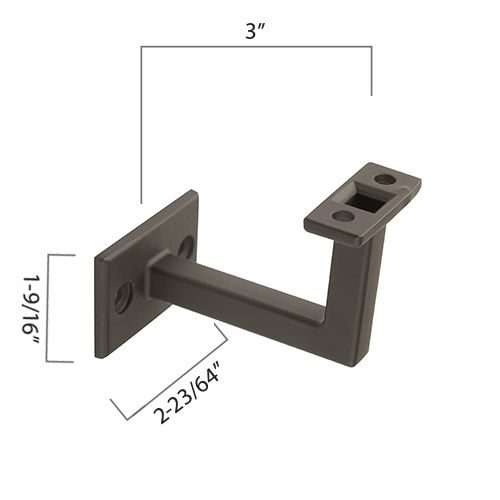 Zinc Diecast Brackets, 3" Extension, Fixed Saddle, 2 Mounting Holes