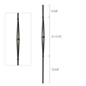 Steel Tube Spindles - 5/8" Round Series - Single Long Basket