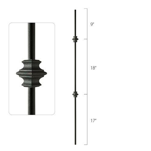 Steel Tube Spindles - 1/2 in. Round Series - Double Collar