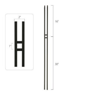 Steel Tube Spindles - 1/2 in. Square H Series With Dowel Top - Single Feature