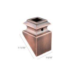 Aluminum Pitch Base Collars - 1/2" Square - Burnished Copper (Iron Balusters Canada)